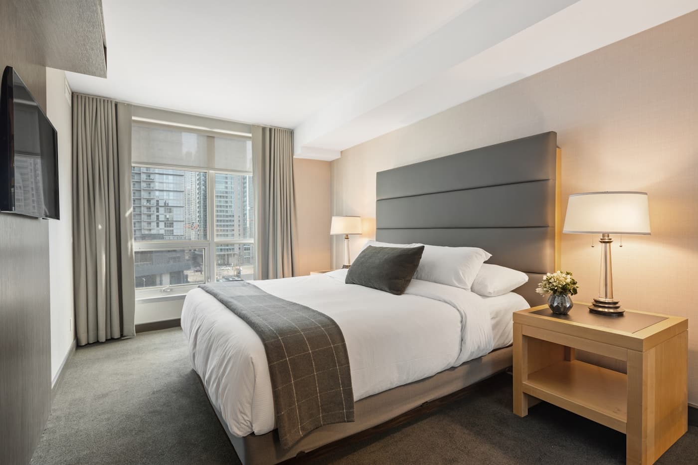 Guest bedroom in a UAE serviced apartment