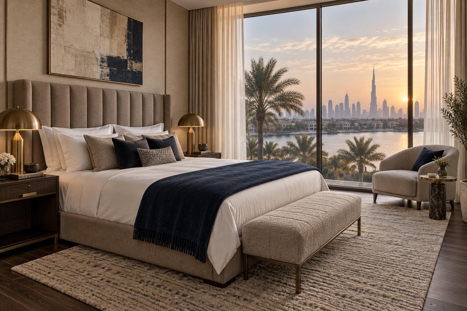 Master bedroom in a Dubai branded residence